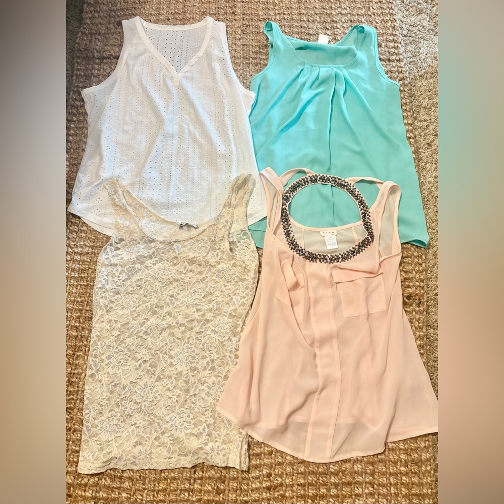 Buckle Pale Pink Sleeveless Ruffle Front Tank